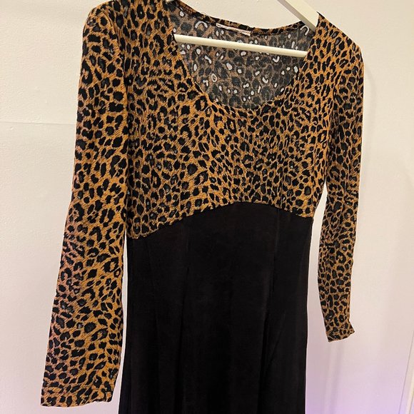 90s Leopoard Print Black Dress - Picture 5 of 5